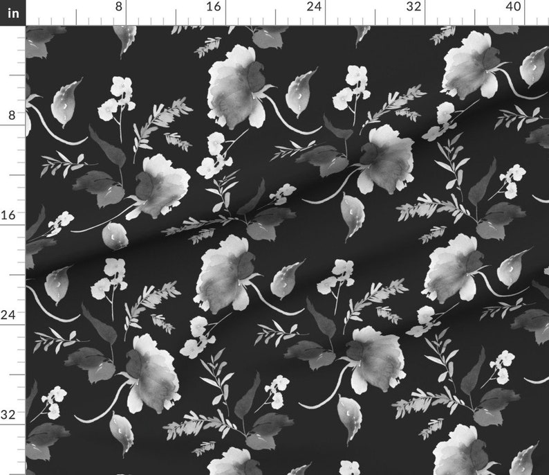 Black and White Fabric 18 Spring Beginning / Black and Etsy