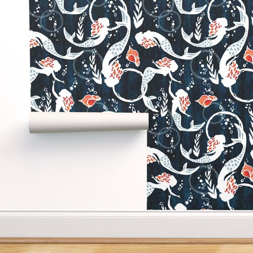 Martini Mermaids Wallpaper Martini Mermaids on Coral by Miss Etsy