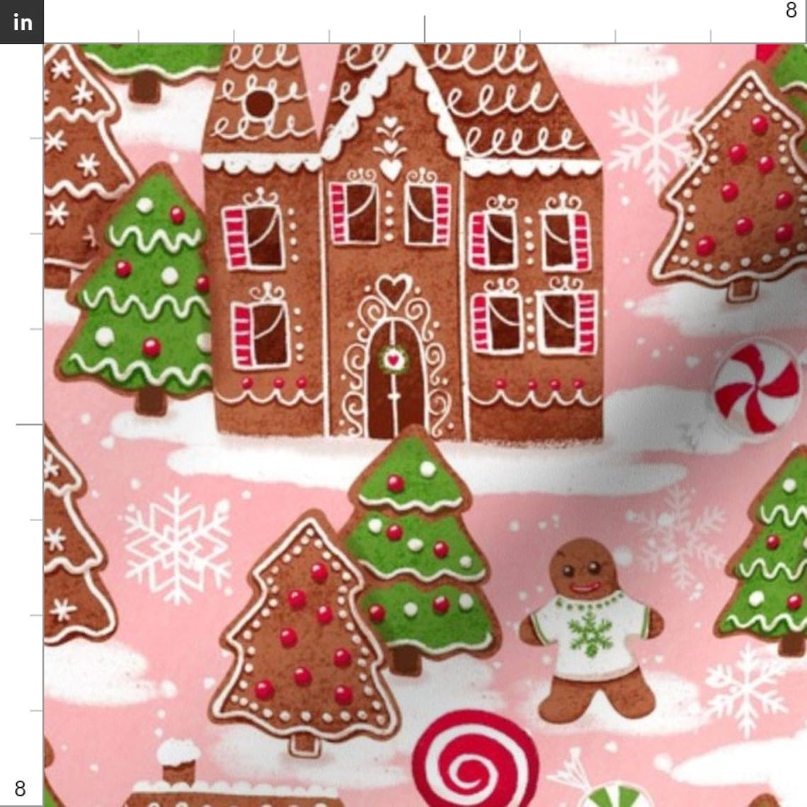 Gingerbread Houses Fabric Christmas Gingerbread Houses by Etsy