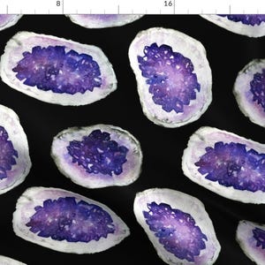 Amethyst Fabric - Amethyst By Jillbyers - Purple Watercolor Crystal Cotton Fabric By The Yard With Spoonflower