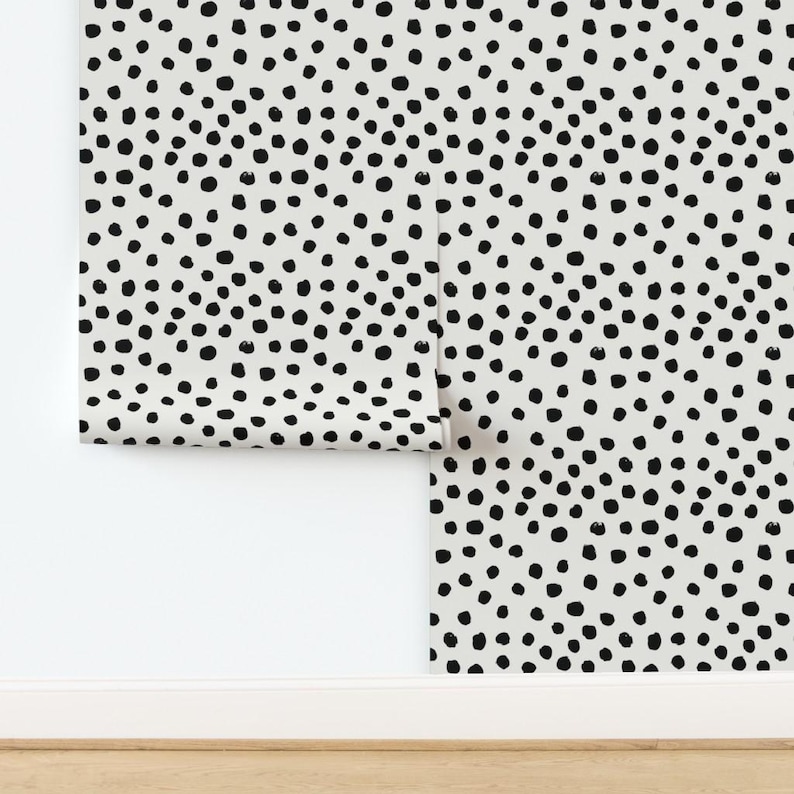 Nursery Wallpaper - Dots Cream Neutral Minimal Animal Spots by Charlotte Winter - Removable Self Adhesive Wallpaper Roll by Spoonflower image 4