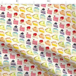 Rainbow Cake Slices Fabric - Rainbow Cake Pie By Kellygilleran - Rainbow Cake Dessert Bakery Cotton Fabric By The Yard With Spoonflower