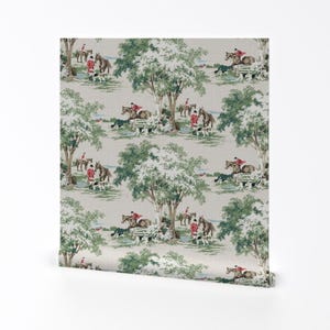 Reiter Toile Abnehmbare Tapete - Fuchsjagd Englisch Traditionelles - Wand Kunst Wand Dekor - Jagdszene von ponymacaroni