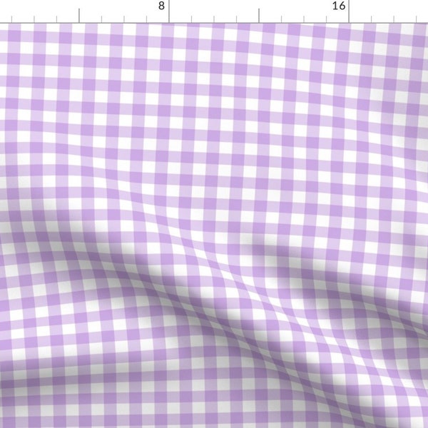 Purple Fabric - 12" Lavendar Gingham  by gingerlous -  Plaid Gingham Check Gingham Fabric Purple Gingham Fabric by the Yard by Spoonflower