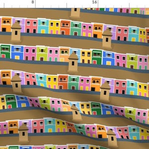 Architecture Fabric - Old San Juan Neighborhood by ladygothique - Puerto Rico San Juan Old San Juan Island Fabric by the Yard by Spoonflower