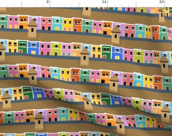 Architecture Fabric - Old San Juan Neighborhood by leicorredor - Puerto Rico San Juan Old San Juan Island Fabric by the Yard by Spoonflower
