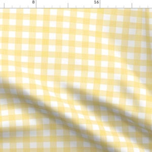 Yellow Fabric - Lemoncello Gingham  by kirstudio -  Bright Gingham Lemon Country Cottagecore Picnic Fabric by the Yard by Spoonflower
