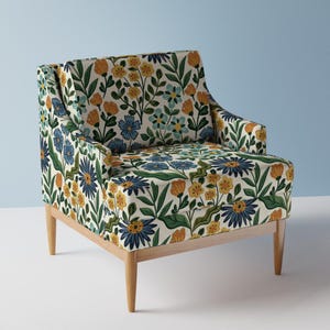 Wildflower Upholstery Fabric- Garden Floral by laura_may_designs - Graceful Flowers Blossoms Petals  Fabric By The Yard With Spoonflower
