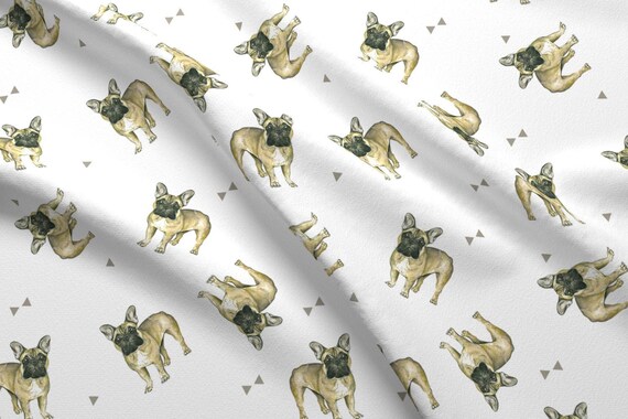 French Bulldog Print 58 Wide 100/% Coton Tissu Fat Quarter 1//2 Mètre ou 1 m