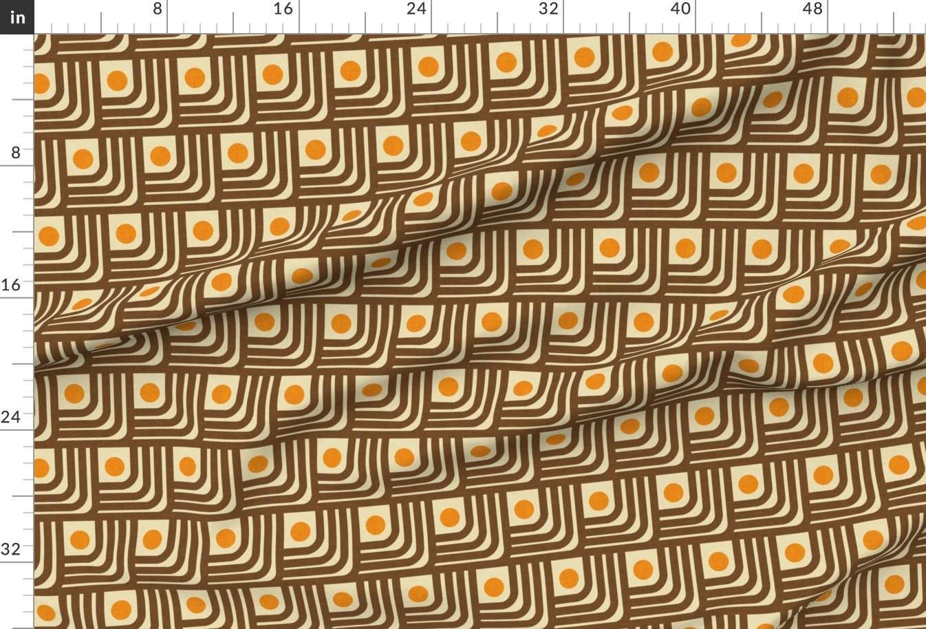 アンティーク雑貨 MAC Super Vintage Fabric 70s Mid Century Mod Fabric - 70s Curves by Bruxamagica - Retro
