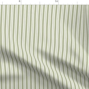 Farmhouse Stripe Fabric - Green Stripes by danika_herrick -  Ticking Stripes Cottagecore Classic Green Fabric by the Yard by Spoonflower