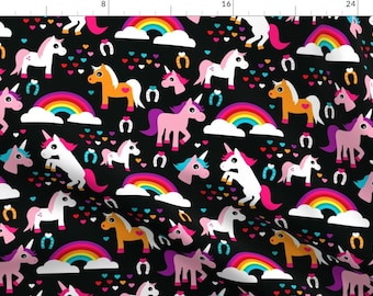 Unicorn Fabric - Unicorn Rainbow Dream Adorable Horse Girls Fabric By Little Smile Makers - Unicorn Fabric with Spoonflower - by the yard