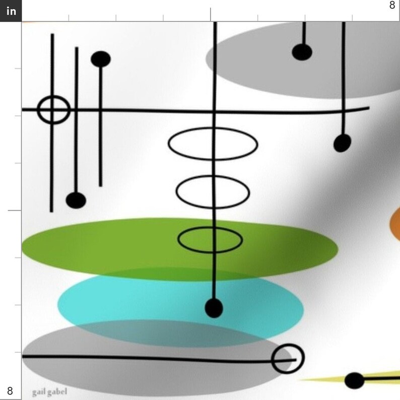 Mid Century Modern Fabric Space Age Atomic Inspired by Etsy