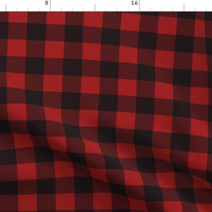 Woodsman Plaid Fabric - Buffalo Plaid Red By Portage And Main - Checkered Cotton Fabric By The Yard With Spoonflower