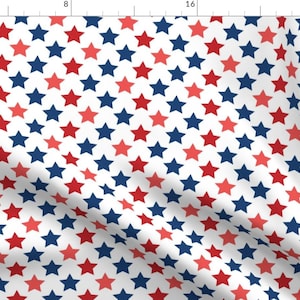 Patriotic Stars Fabric - American Stars by thinlinetextiles - American Flag Colors July 4th Fourth Of July Fabric by the Yard by Spoonflower