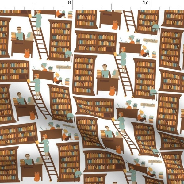 Librarians at Work Fabric - Librarians At Work By Laurawilson - Library Book Classroom Decor Cotton Fabric By The Yard With Spoonflower