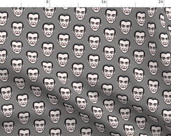 Dracula Fabric - Dracula Grey Halloween By Littlearrowdesign - Dracula Spooky Halloween Vampire Cotton Fabric By The Yard With Spoonflower