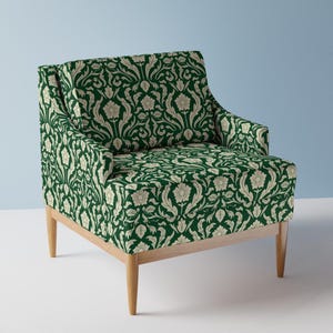 Green Upholstery Fabric- Green Floral Traditional Damask by tmsurfacedesign - Leaves Floral Elegant  Fabric By The Yard With Spoonflower