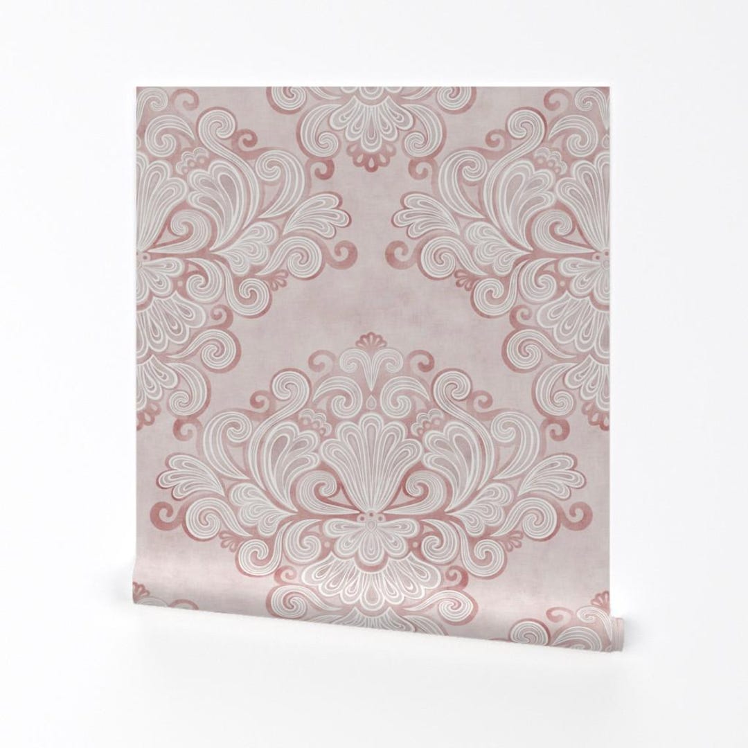 Rococo Wallpaper - Romantic Rococo Damask by Patricia Lima - Pink ...