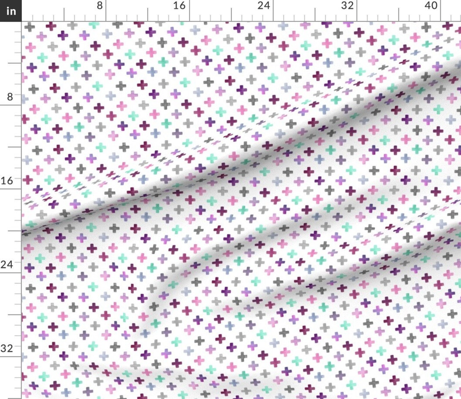 Watercolor Swiss Cross Fabric Swiss Cross Pattern Purple Etsy