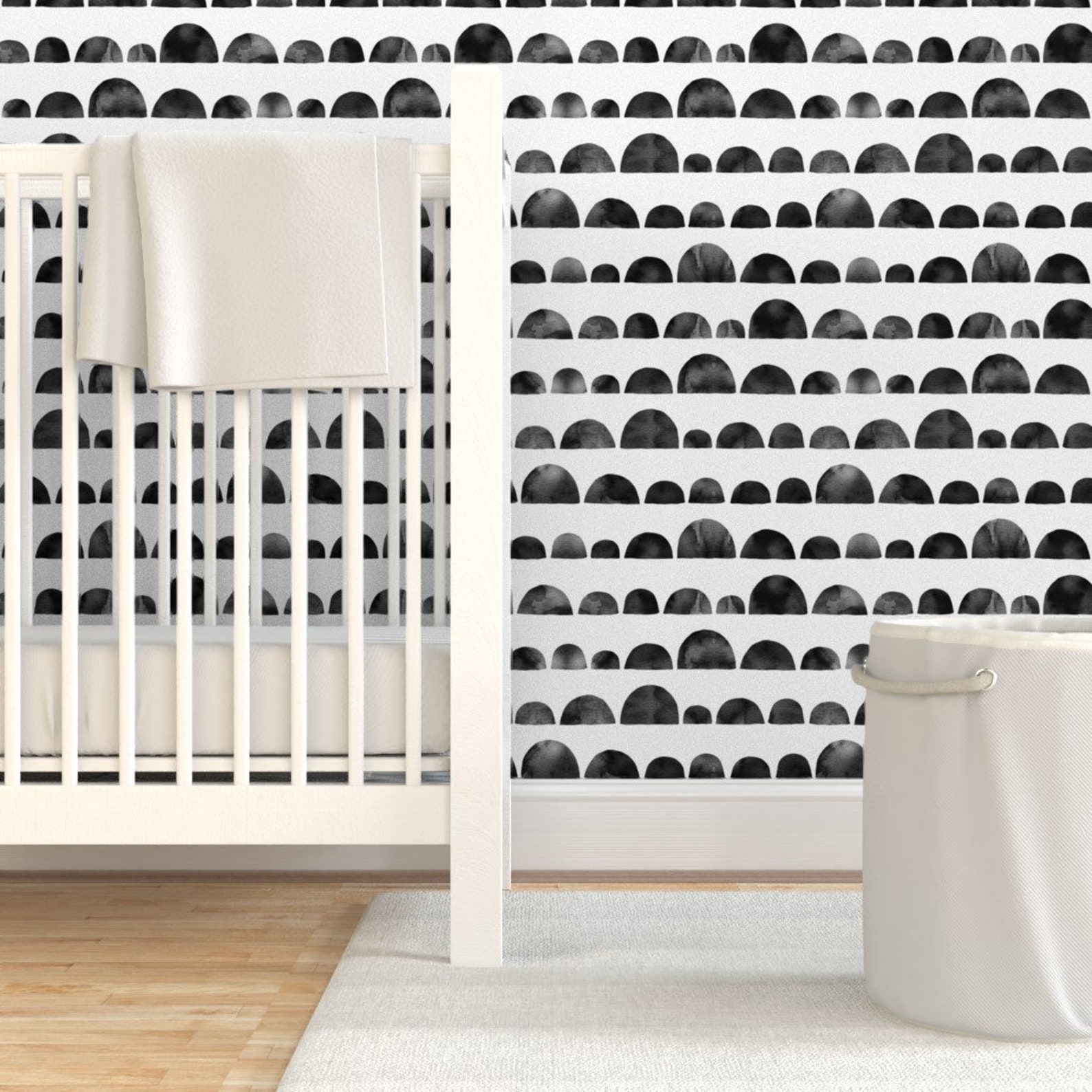 Half Circle Wallpaper Half Circles Black Ink by Heleen Vd - Etsy