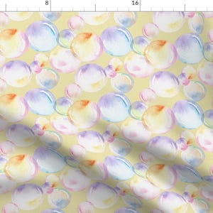 Watercolor Bubbles Fabric - Bubbles by catherinewallace - Delicate Painted Rainbow Suds Fabric by the Yard by Spoonflower