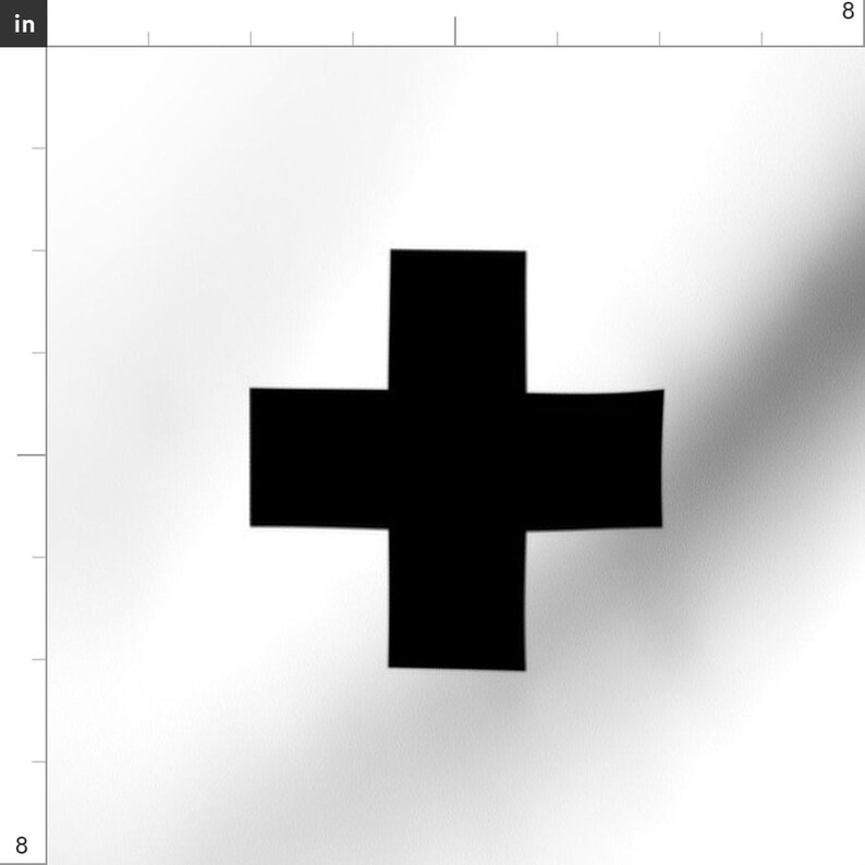 Swiss Cross Fabric Large Swiss Cross Black On White By Etsy España