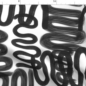 Tela de tapicería con garabatos de grafiti - Graffiti Squiggle de danika_herrick - Tela blanca y negra con gráficos llamativos cortada a medida con Spoonflower imagen 2