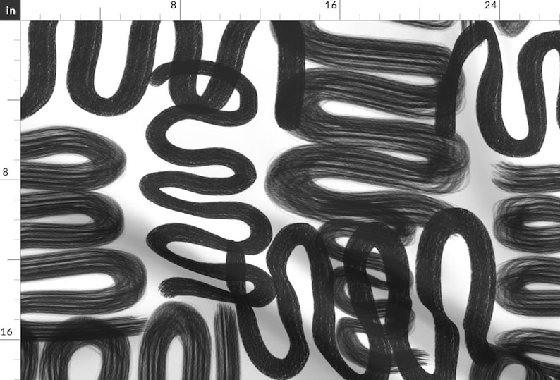 Tela de tapicería con garabatos de grafiti - Graffiti Squiggle de danika_herrick - Tela blanca y negra con gráficos llamativos cortada a medida con Spoonflower imagen 2