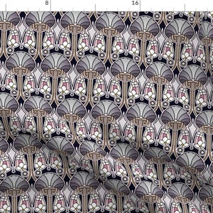 Art Nouveau Fabric by the Yard - Art Deco Abstract, Pearl Tones By Hannafate - Modern Art Nouveau Cotton Fabric By The Yard With Spoonflower