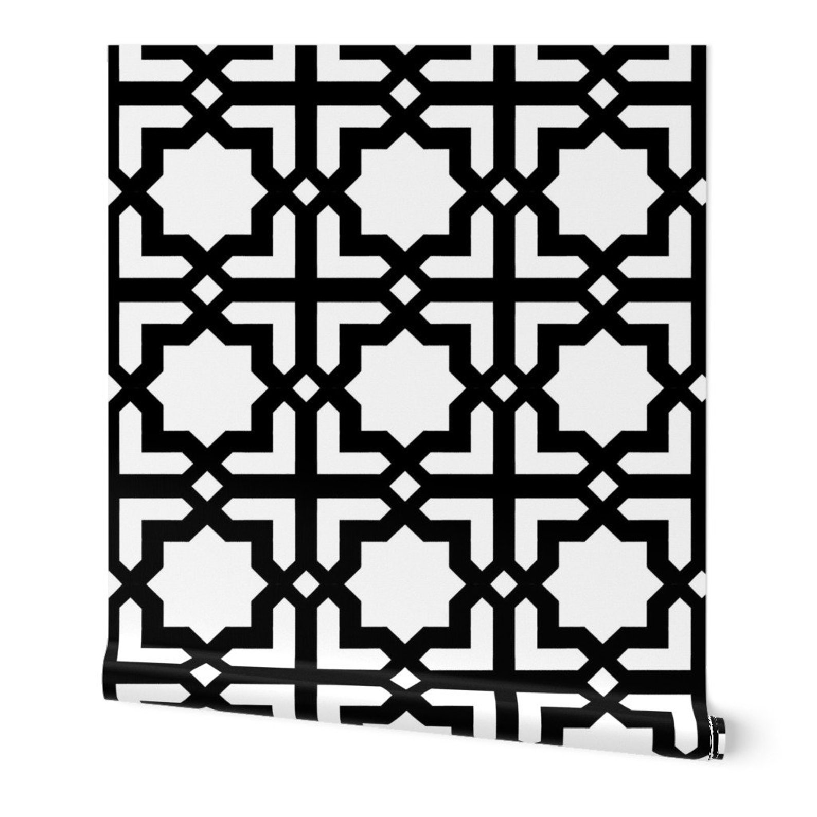 Moroccan Wallpaper Casablanca White Black by Miss Blümchen Etsy