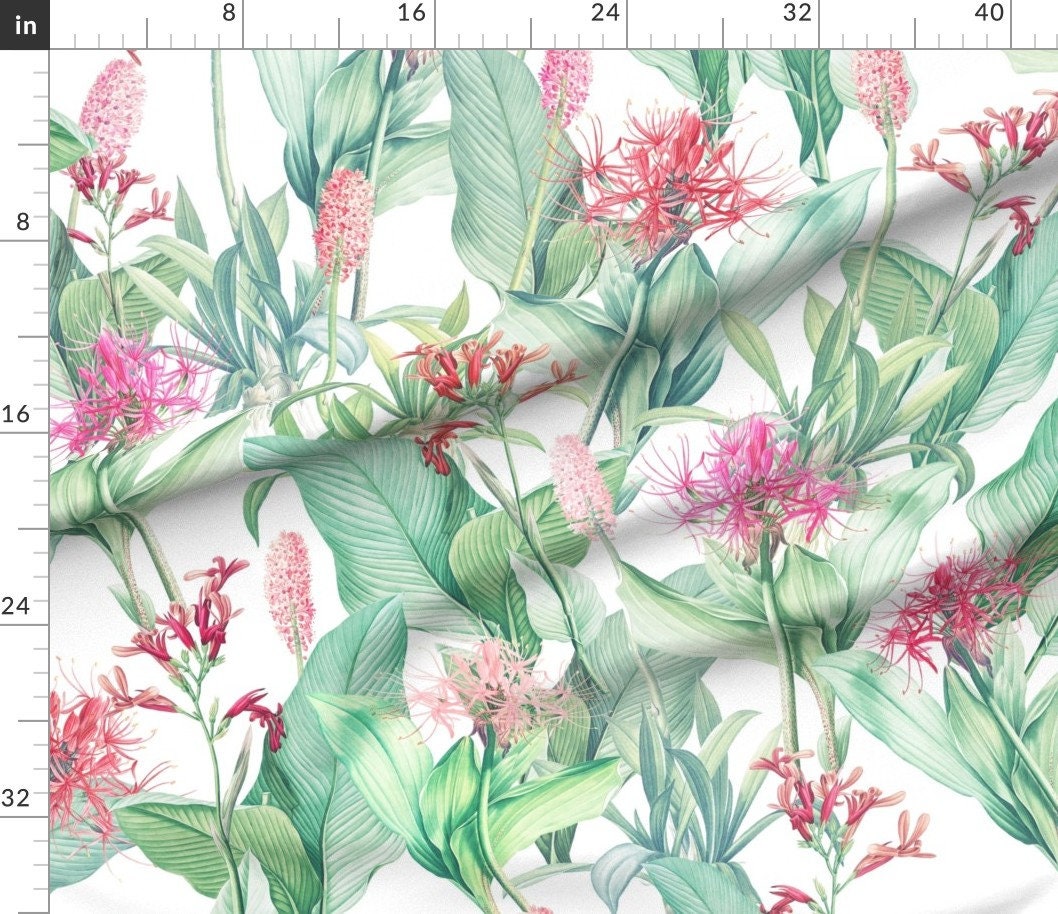 Vintage Botanical Floral Fabric Botanist's Garden on | Etsy