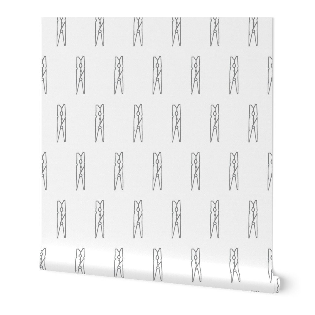 Clothespin Wallpaper Slate Gray Clothespin by Alib Gray Etsy