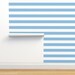 Preppy Wallpaper - Sky Blue Wide Stripes By Sweetzoeshop - Blue White Custom Printed Removable Self Adhesive Wallpaper Roll by Spoonflower