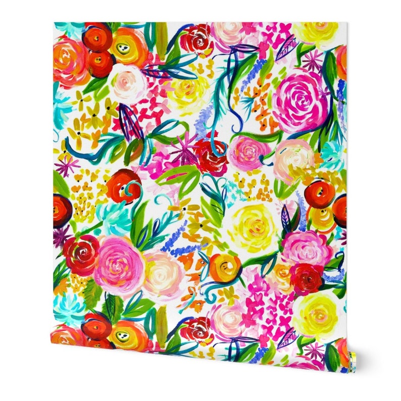 Bold Floral Wallpaper Large Summer Floral Large Print By ...