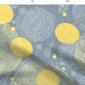 Yellow and Gray Fabric - Alliums By Friztin - Yellow Gray Abstract Florals Leaves Plants Spring Cotton Fabric By The Yard With Spoonflower