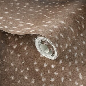 Deer Wallpaper - Silky Faux Deer Hide By Thinlinetextiles - Country Rustic Chic Axis Removable Self Adhesive Wallpaper Roll by Spoonflower image 3