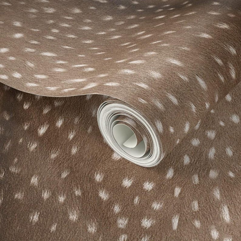 Deer Wallpaper - Silky Faux Deer Hide By Thinlinetextiles - Country Rustic Chic Axis Removable Self Adhesive Wallpaper Roll by Spoonflower image 3