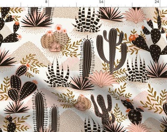 Southwestern Fabric - Down Home by garabateo - Cacti Modern Rustic Country Western Style Down Home Fabric by the Yard by Spoonflower