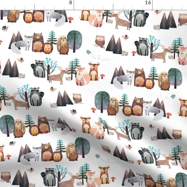 Woodland Animals Fabric - Woodland Critters – Life In The Forest, No Words, Smaller Scale By Gingerlous - Woodland Fabric With Spoonflower