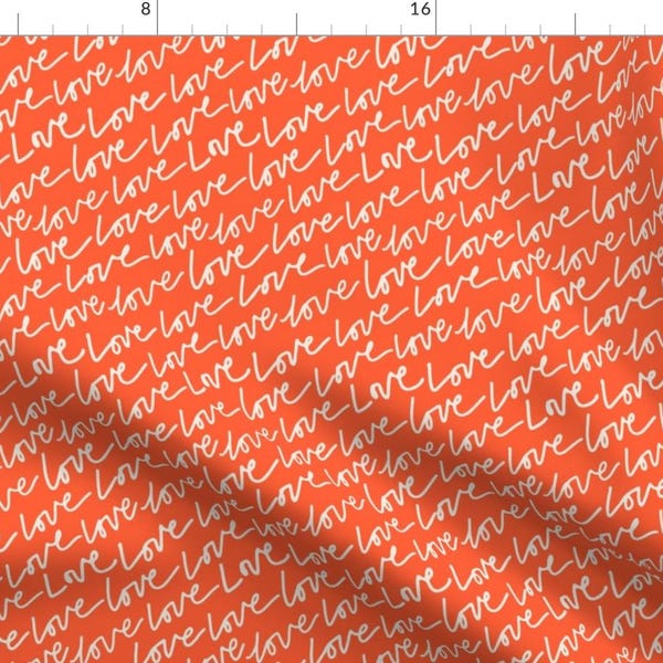 Red Script Fabric - Etsy