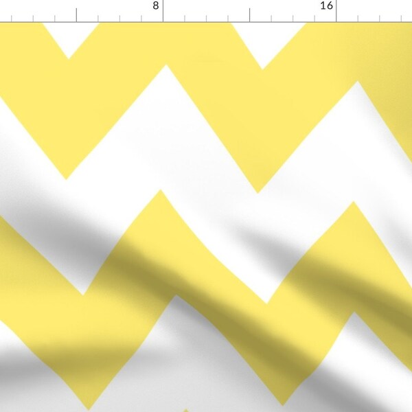 Chevron Fabric - Chevron Xl Lemon Yellow By Misstiina - Chevron Lemon Yellow White Modern Home Cotton Fabric By The Yard With Spoonflower