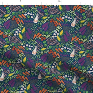 Fruits and Vegetables Fabric - Market Fresh By Abbyhersey - Farmers Market Kitchen Ingredients Cotton Fabric By The Yard With Spoonflower