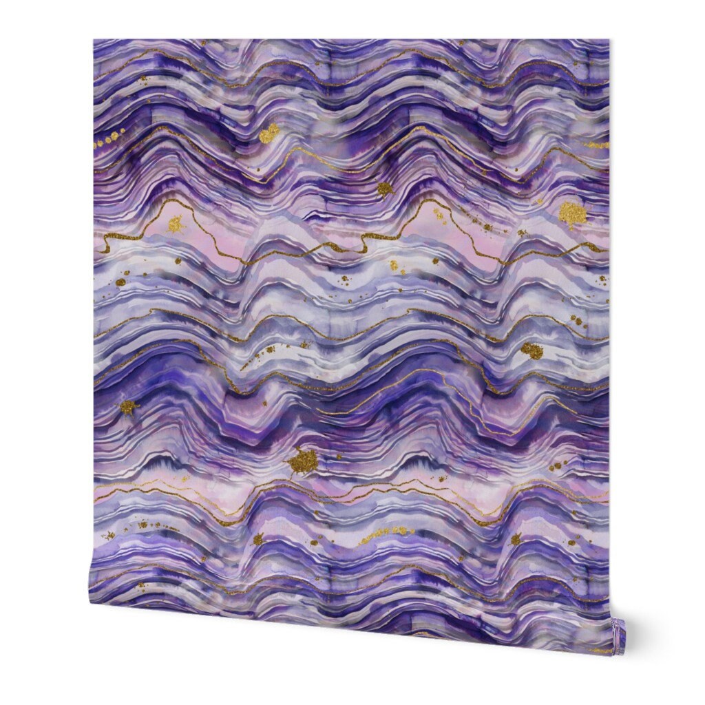 Geode Wallpaper Purple Geode by Karismithdesigns Purple - Etsy