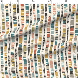 Colorful Fabric - Modern Stripes by anequ_studio - Mid Century Multi Colored Fabric by the Yard by Spoonflower image 2