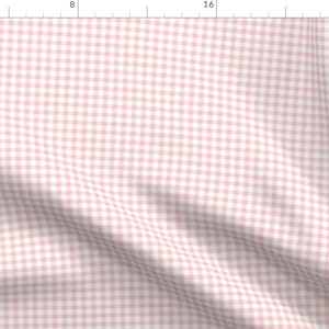Pink Gingham Fabric - Small Pink Check by feeling_artsy - Pink Plaid Buffalo Plaid Baby Girl Pastel Fabric by the Yard by Spoonflower