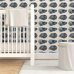 Coastal Wallpaper- Oysters In A Row - 6.35 Inches By Cityette - Beige Blue New England Removable Self Adhesive Wallpaper Roll by Spoonflower image 6