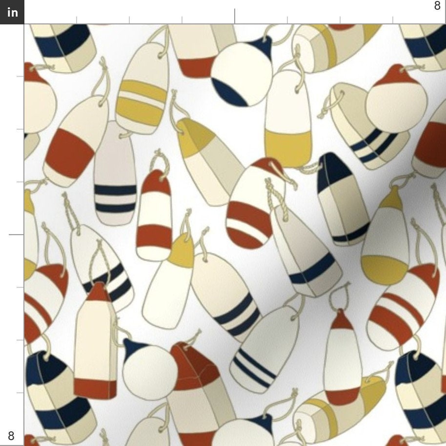 Colorful Buoys Fabric Buoys in Red White Blue and Yellow Etsy