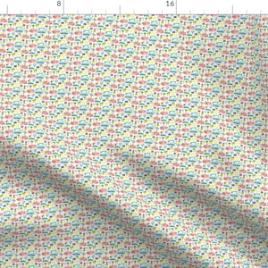 Camping Fabric - Road Trip - Retro Summer Camping - Dollhouse Ditsy By Heatherdutton - Camping Cotton Fabric By The Yard With Spoonflower