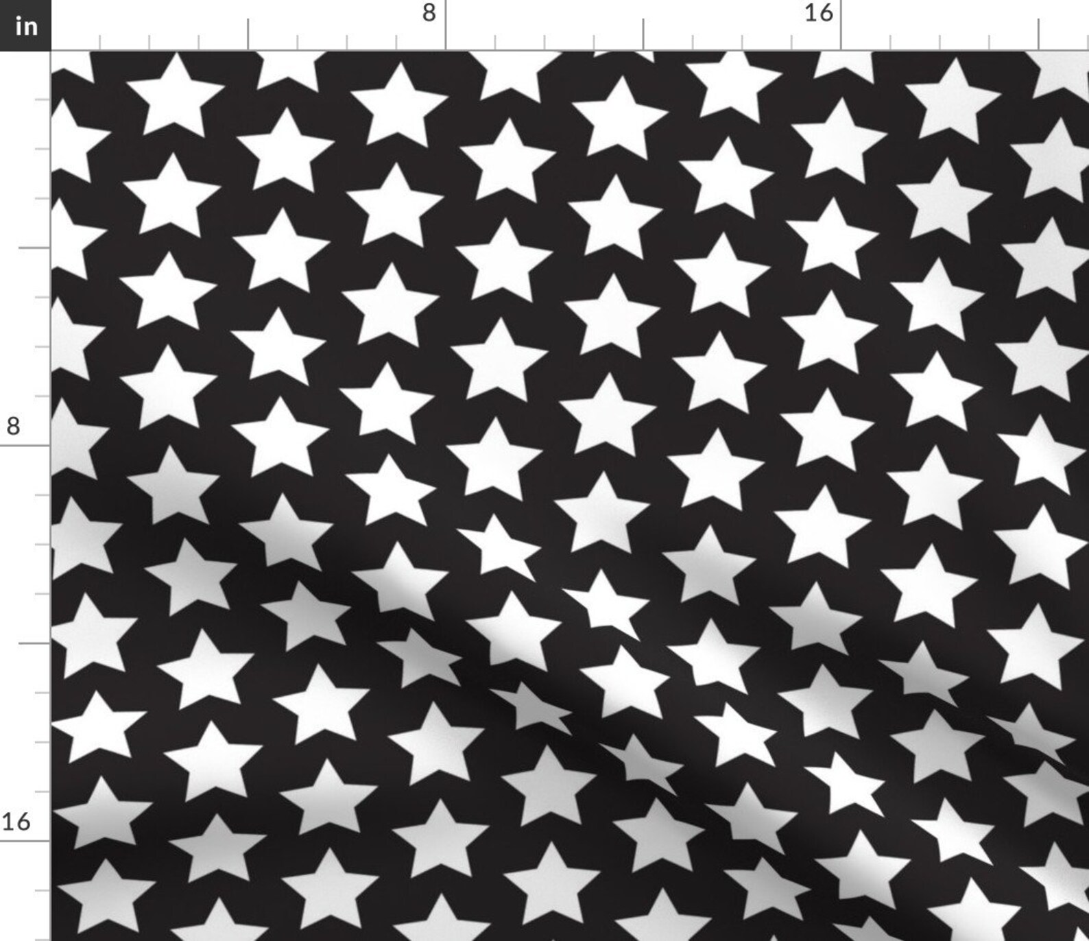 Stars Fabric White Star on Black by Rebelinn Stars | Etsy